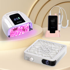 ACOS Professional Brushless Nail Drill + Rechargeable Nail Lamp 96W Pair +Nail Dust Collector - Lashmer