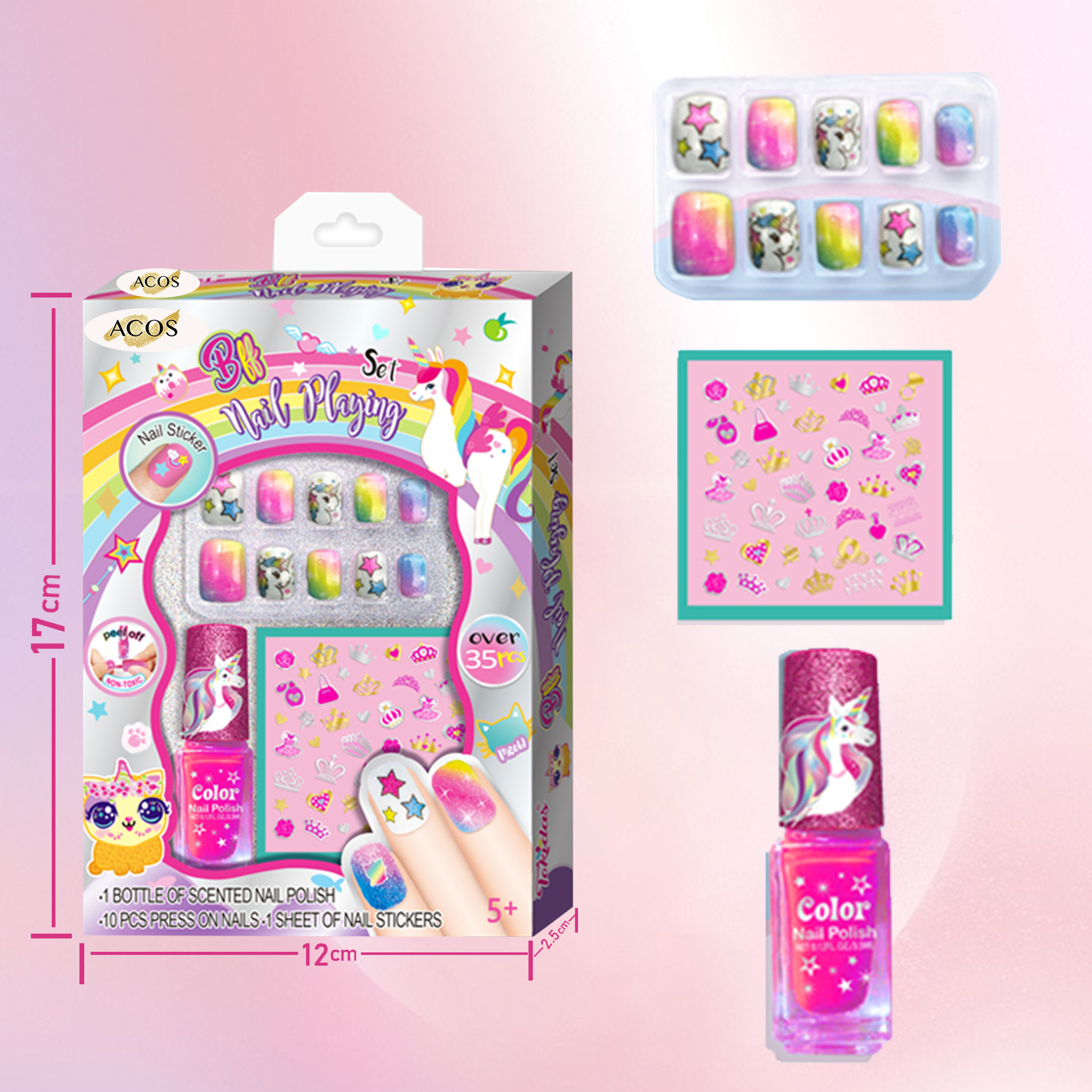 Kids Nail Kits with Beauty Fun Nail Playing Set #002 - Lashmer