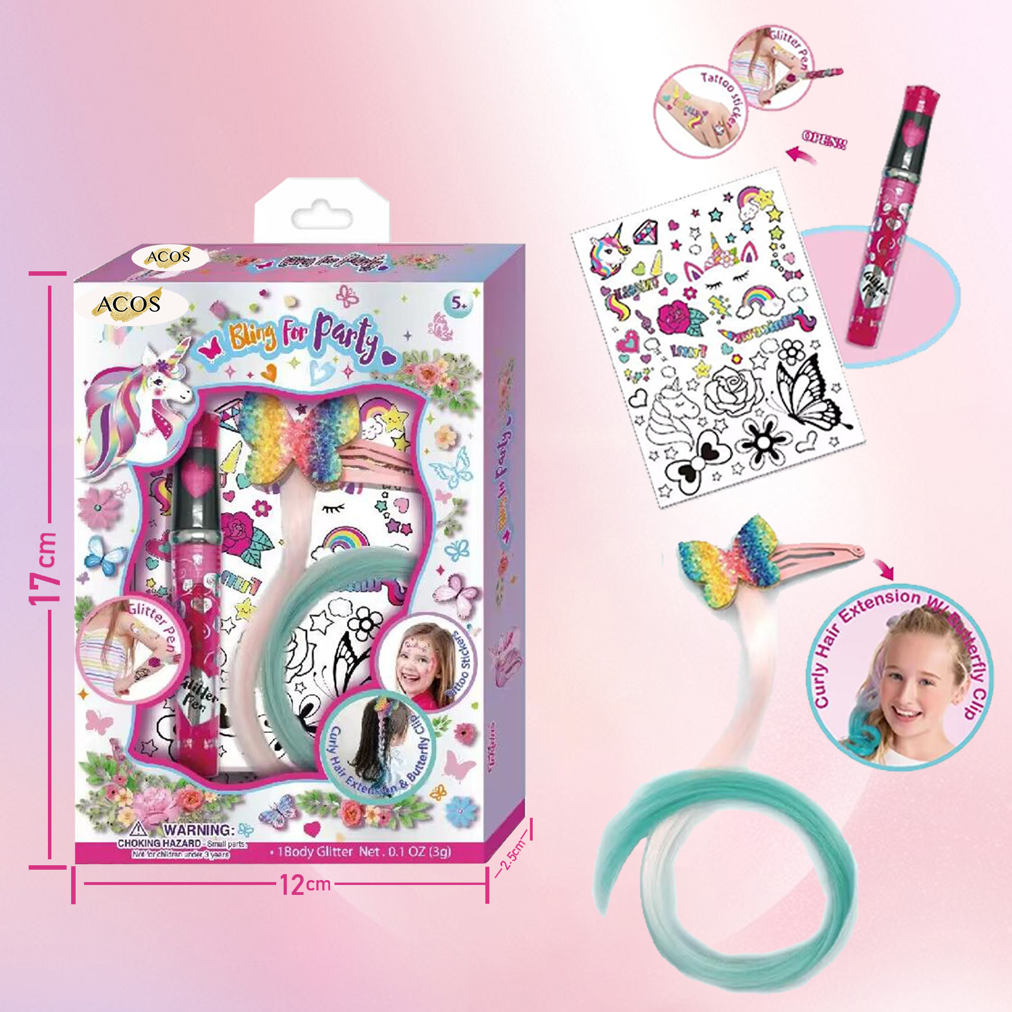 Kids Nail Kits with Bling For Party-Tattoo Set - Lashmer