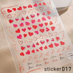 ACOS Nail Art Stickers -- Hearts #001 - Lashmer