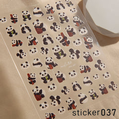 ACOS Nail Art Stickers -- Panda - Lashmer
