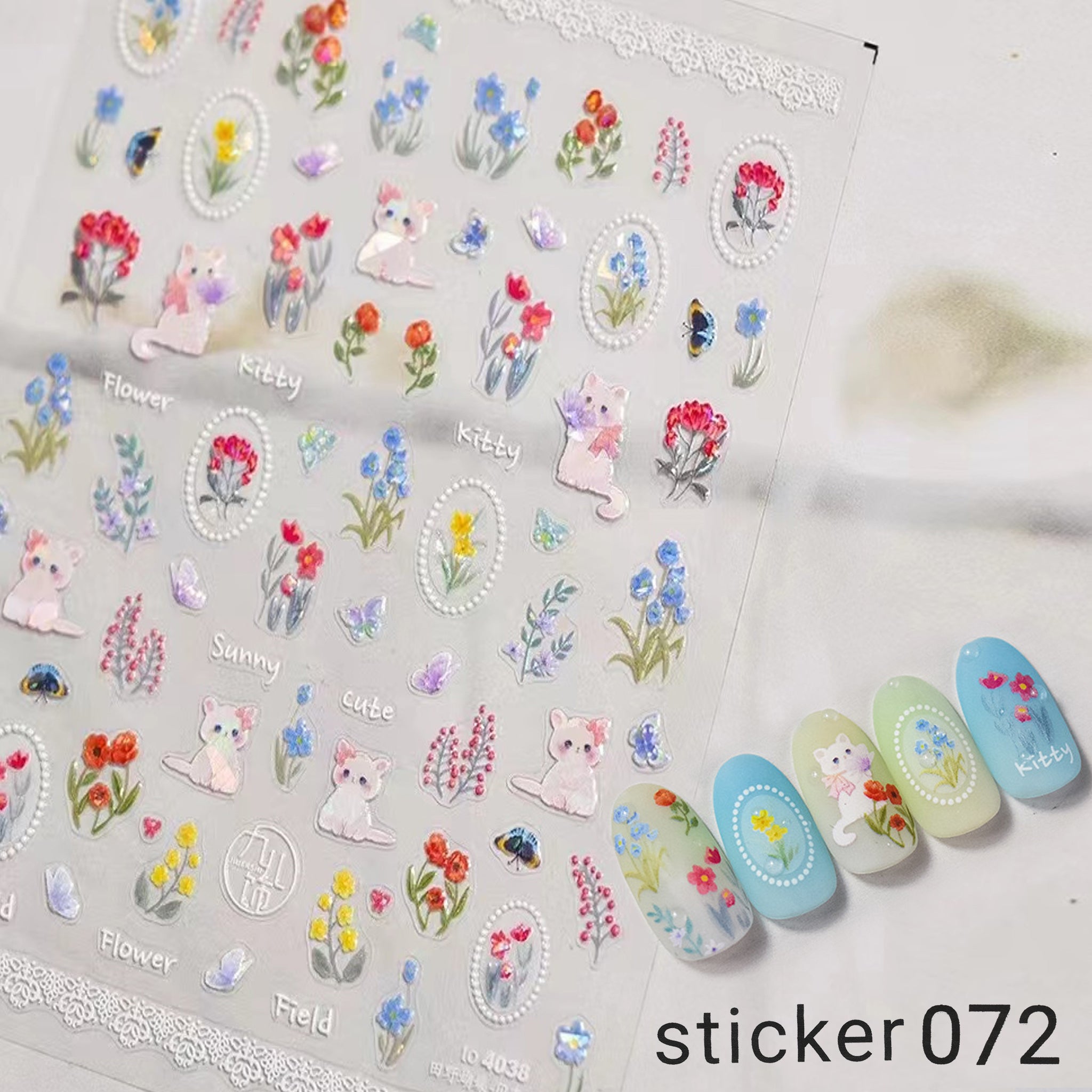 ACOS Nail Art Stickers -- Flowers #012 - Lashmer