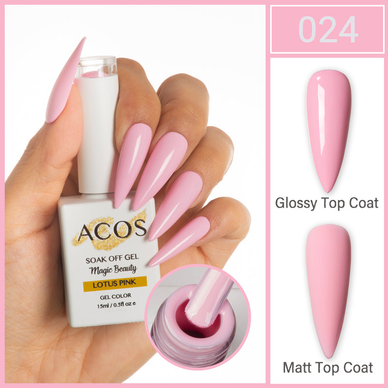 ACOS Magic Beauty Gel Polish Colour Lotus Pink (024) - Lashmer