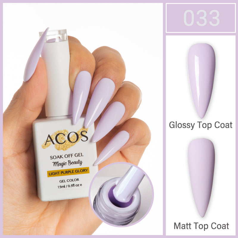 ACOS Magic Beauty Gel Polish Colour Light Purple Glory (033) - Lashmer
