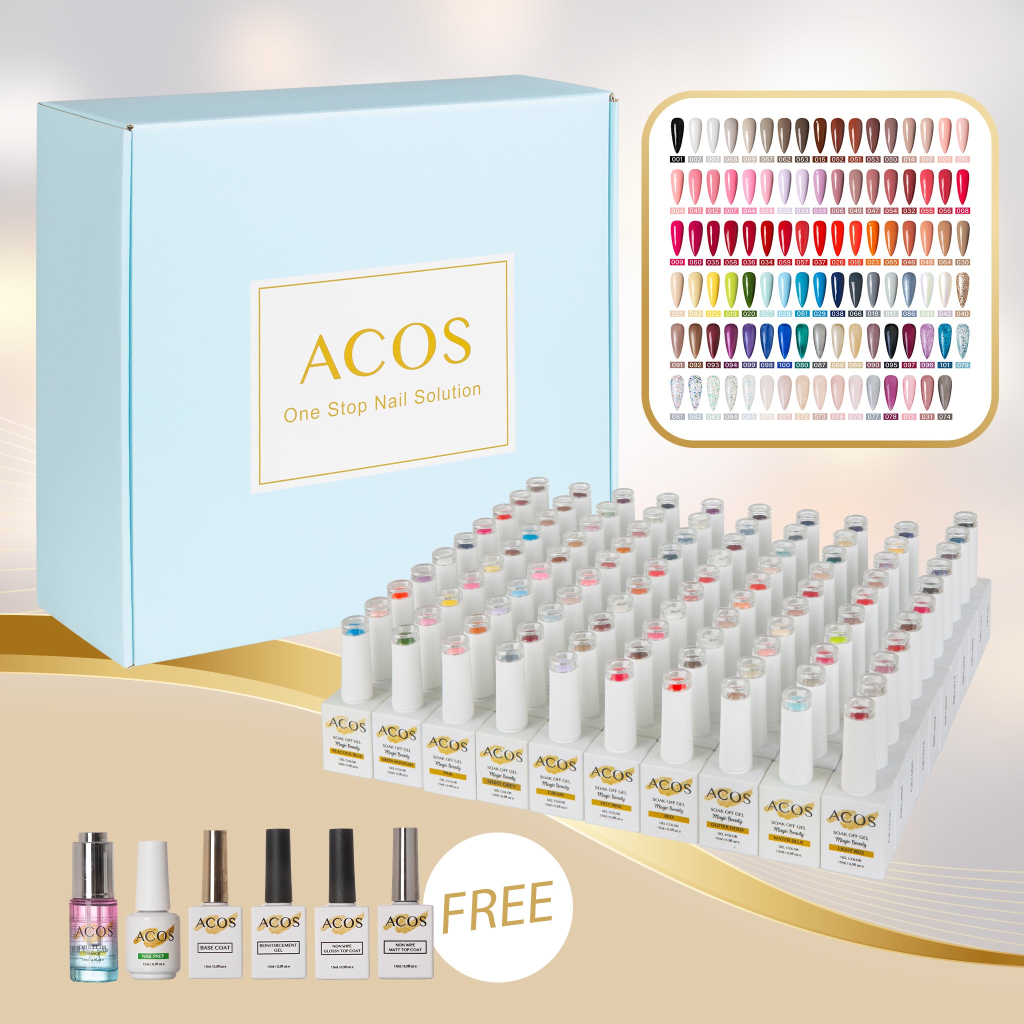 ACOS Gel Polish Kit 101 Colours - Lashmer