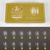 ACOS Soft Gel Nail Tips (Full Tip Coverage) -Coffin Shape (312pcs/box) - Lashmer