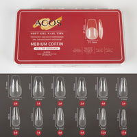 ACOS Soft Gel Nail Tips (Full Tip Coverage) -Coffin Shape (312pcs/box) - Lashmer