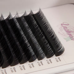 Matt Black Volume Lashes C Curl (0.03/0.05/0.07) 16 Lines - Lashmer