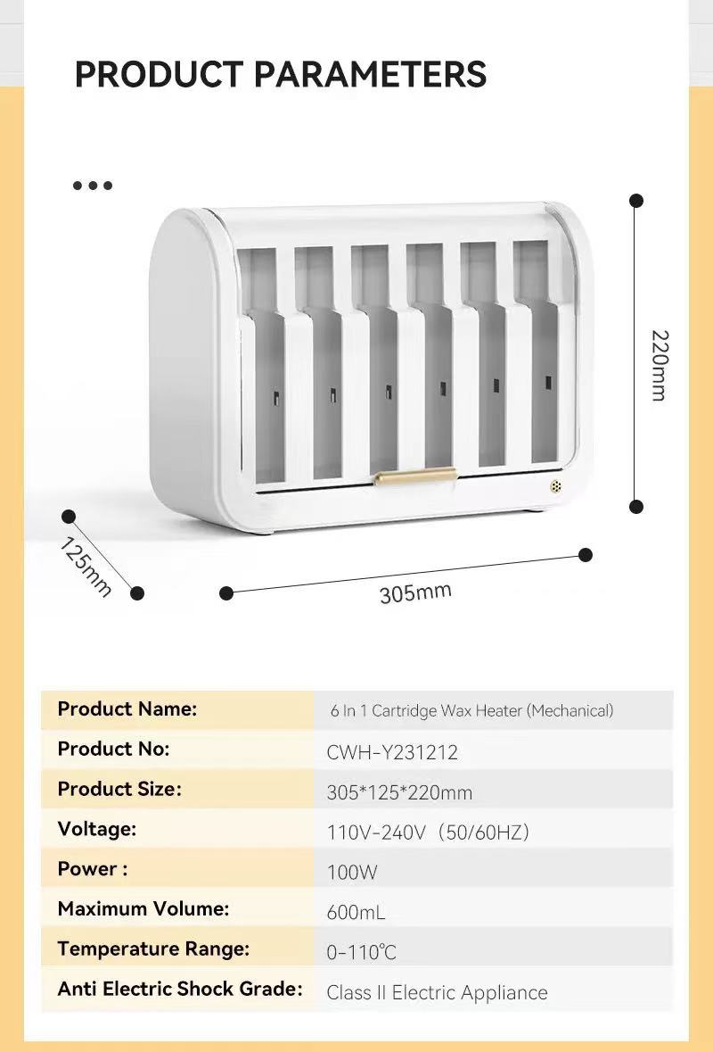 Multi-Function Wax Heater Holds 6 - Lashmer