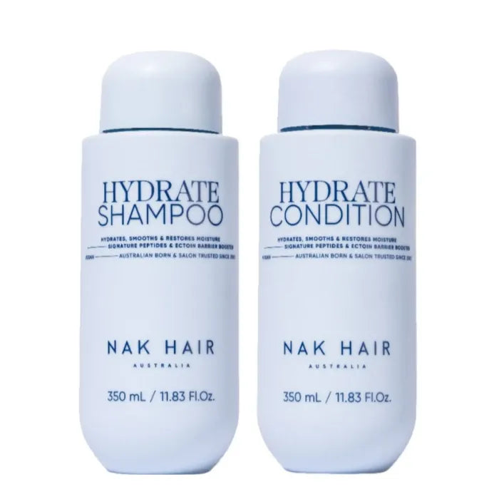 NAK Hydrate Shampoo and Conditioner Duo 500ml (pumps not included) - Lashmer