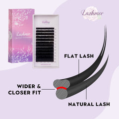 Matt Black Flat  Lashes (0.15/0.20) D Curl - Lashmer