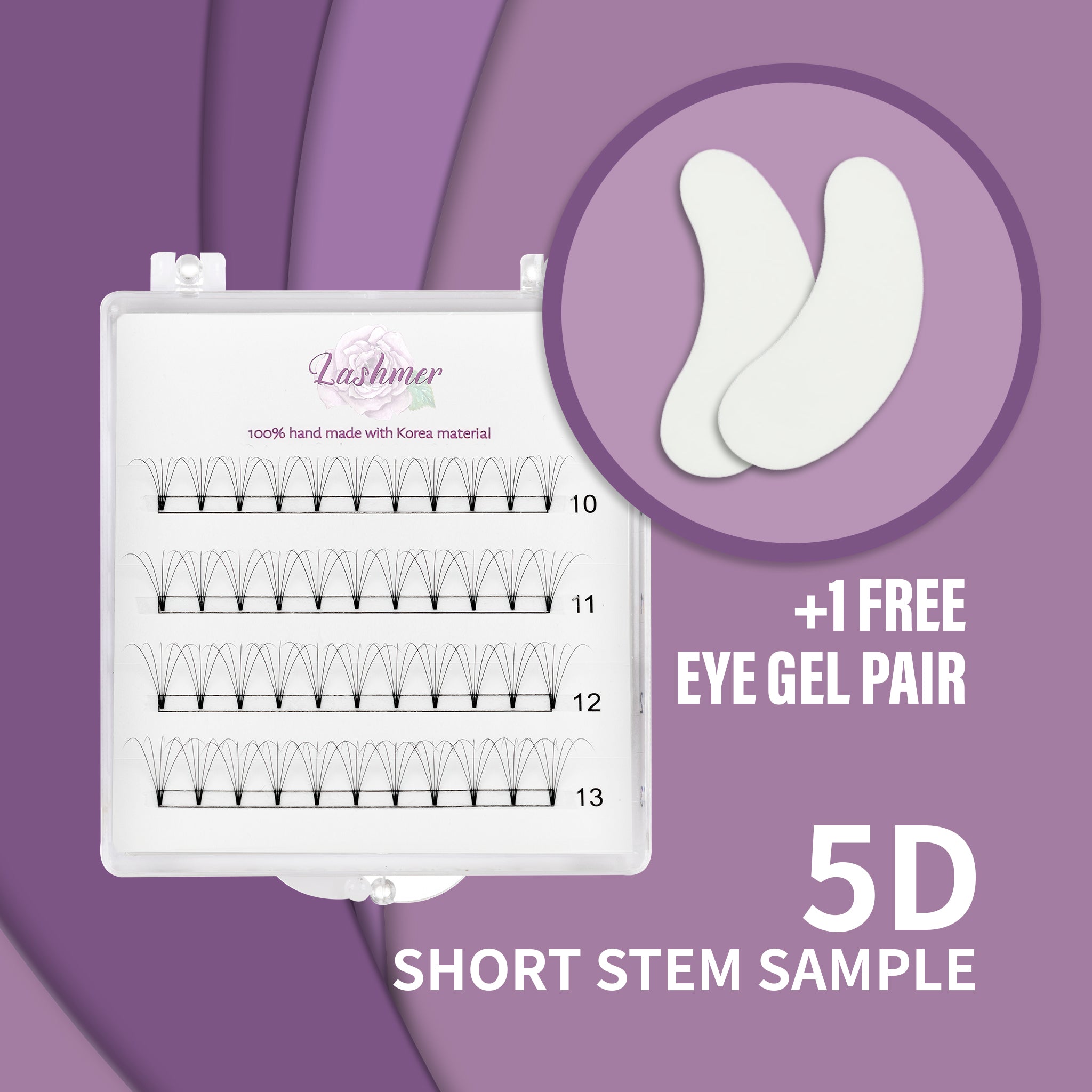 Lashmer Sample Short Stem Pro Lash Fans - up to 80 Fans - Lashmer