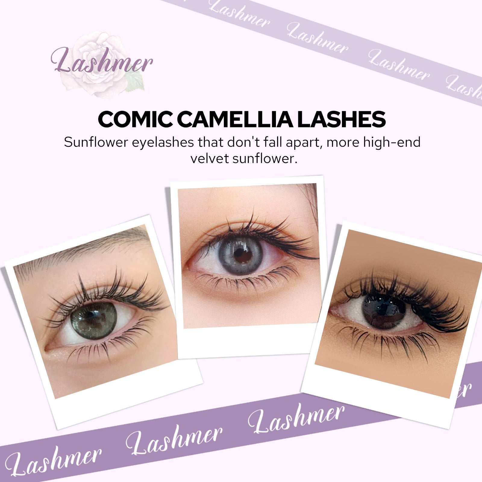 Lashmer Comic Camellia Lashes Mix Tray (20 Lines) - Lashmer