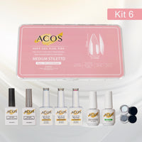 ACOS Soft Gel Press On Nail Kit (Gel color +chrome powder) - Lashmer