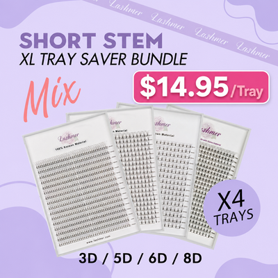 Bộ Khay XL Tiết Kiệm Lashmer Thân Ngắn - 4 Khay [14.95 USD/Khay]