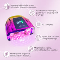 ACOS PRO Rechargeable Cordless Nail Lamp LED/UV 96W