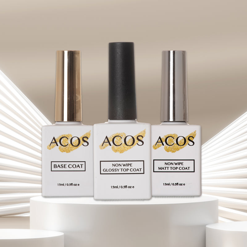 ACOS Base Coat + Non Wipe Top Coat + Non Wipe Matte Top Coat - Lashmer