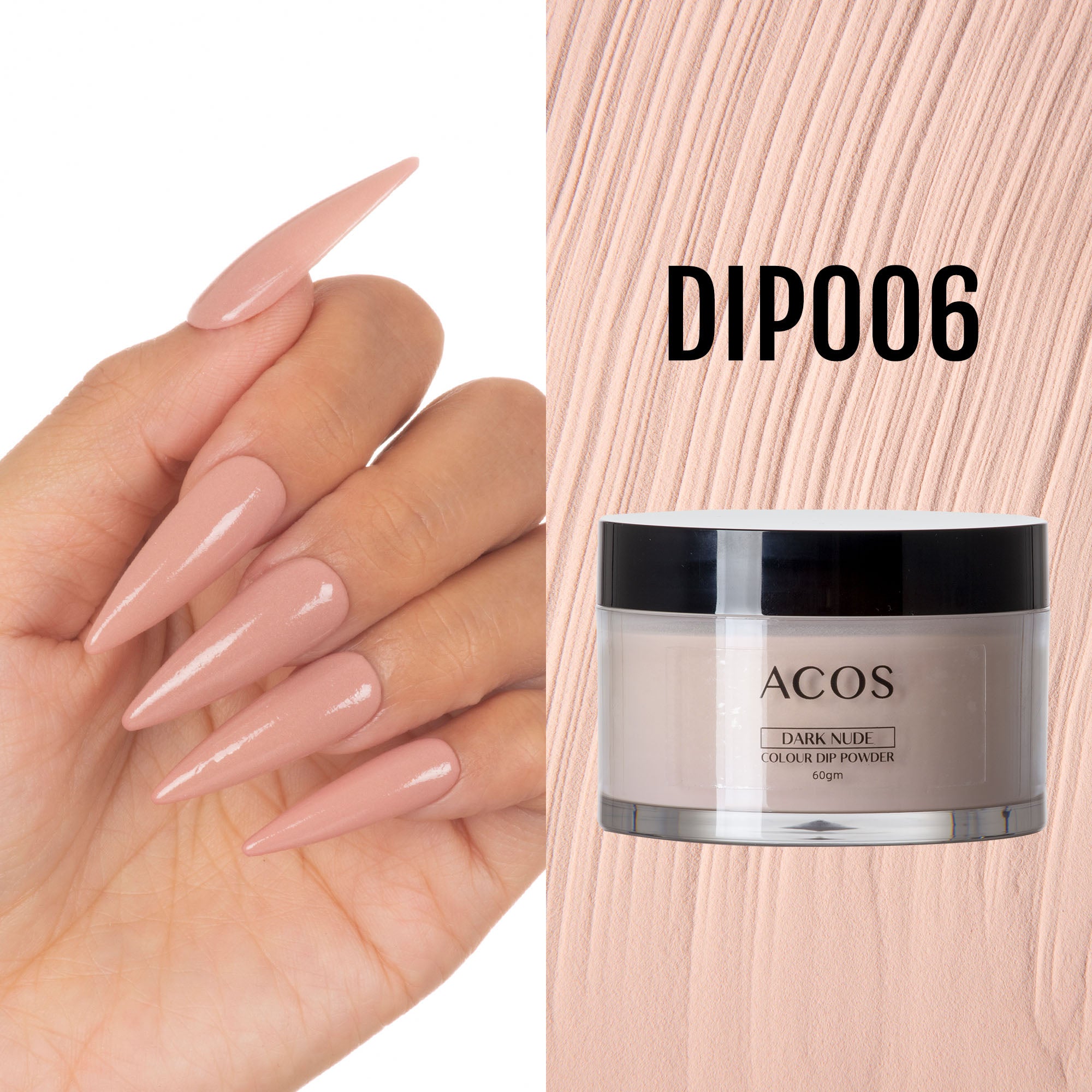 ACOS Dipping Powder Dark Nude  Colour (60g) - Lashmer
