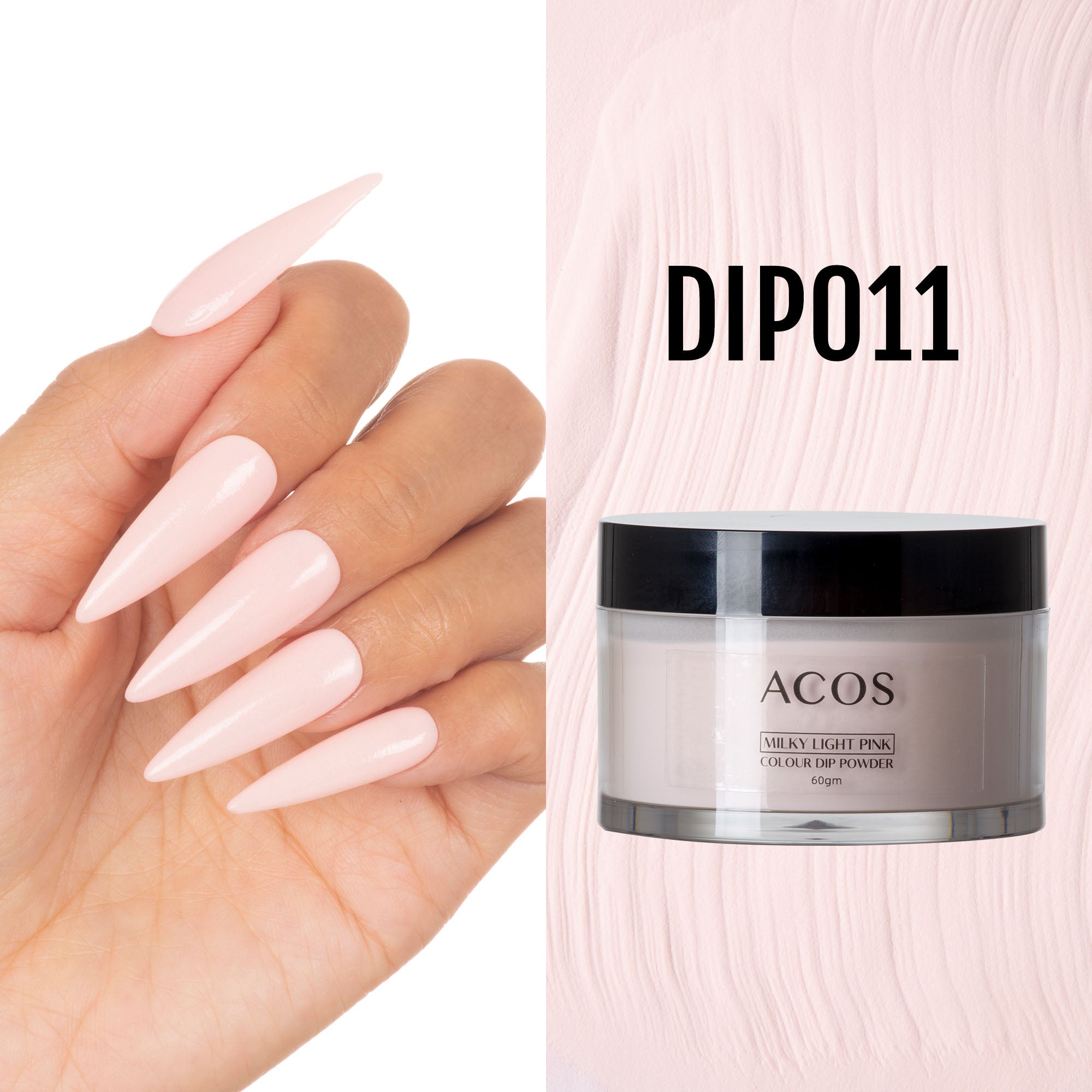 ACOS Dipping Powder Milky White Pink  Colour (60g) - Lashmer
