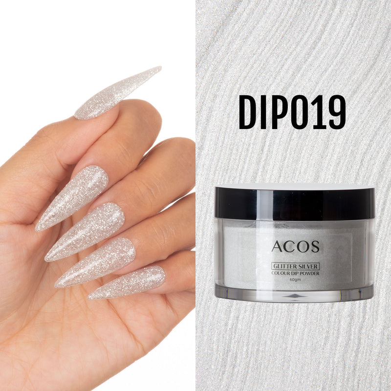 ACOS Dipping Powder Glitter Silver  Colour (60g) - Lashmer