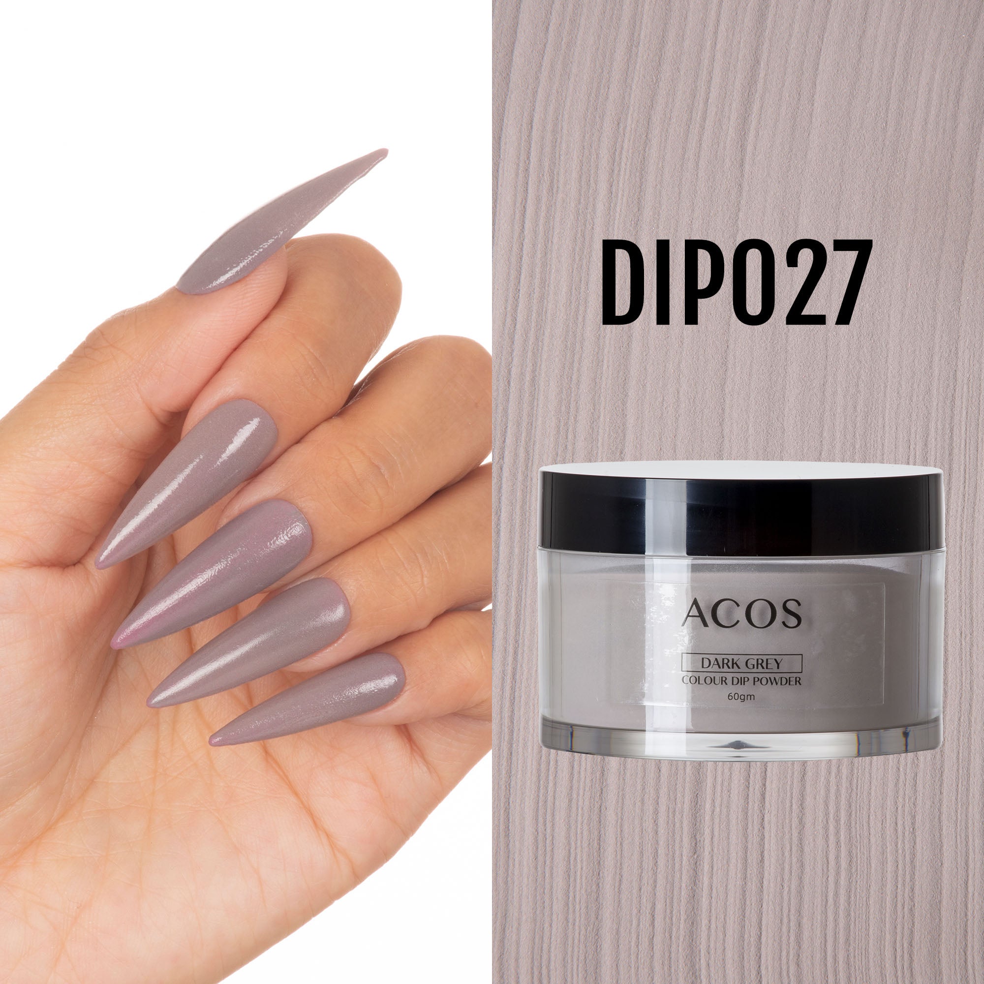 ACOS Dipping Powder Dark Grey  Colour (60g) - Lashmer