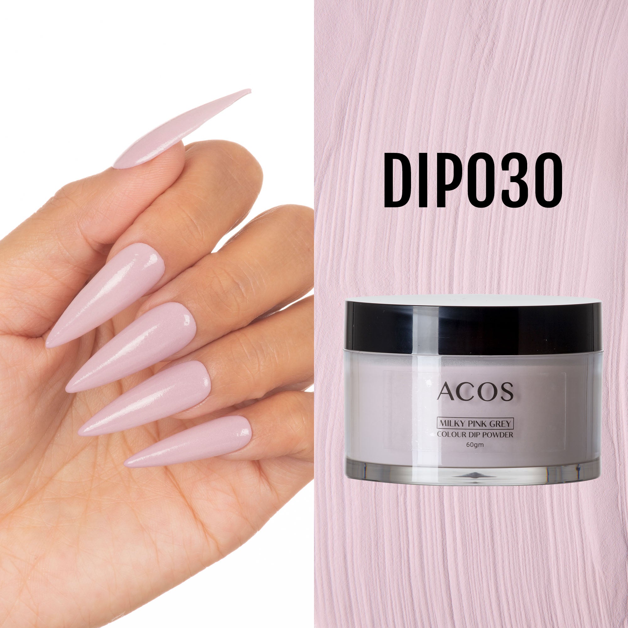 ACOS Dipping Powder Milky Pink Grey  Colour (60g) - Lashmer