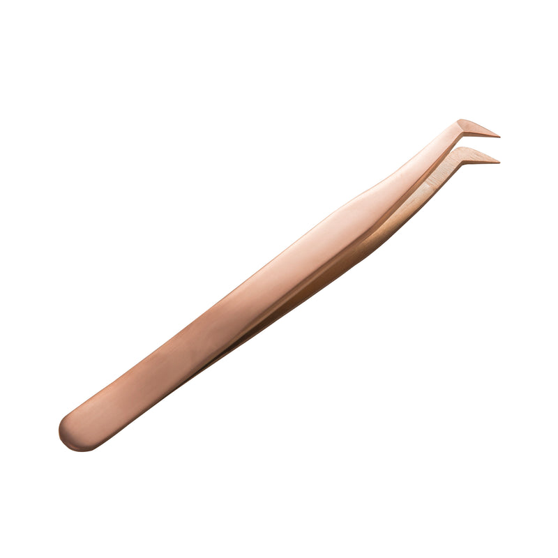 Rose gold short boot Volume Tweezers - Lashmer