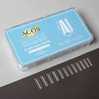 ACOS Soft Gel Nail Tips (Clear Half Cover) - Long Coffin (312pcs/box) - Lashmer