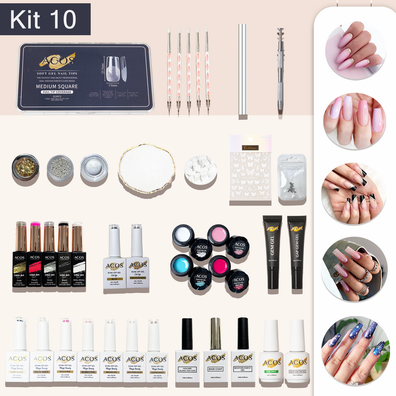 ACOS Soft Gel Press On Nail Kit (Full Nail Art Kit #002) - Lashmer