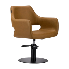Karma Mudgee Salon Chair 02100501 - Tan with Black Round Base & Pump