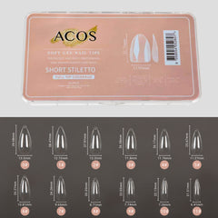 ACOS Soft Gel Nail Tips (Full Tip Coverage) - STILETTO Shape (312pcs/box)