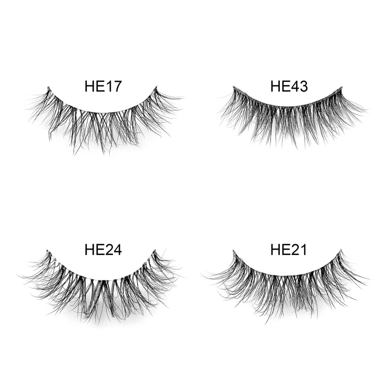 100% Premium Vegan Strip lashes--Clear Band (Natural ) - Lashmer