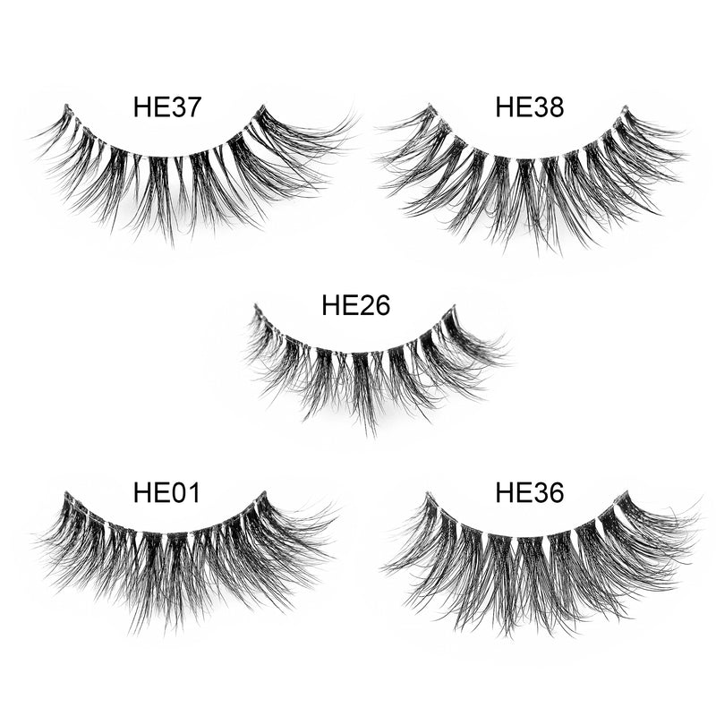 100% Premium Vegan Strip lashes--Clear Band (Cluster ) - Lashmer