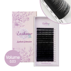 Matt Black Volume Lashes C Curl (0.03/0.05/0.07) 16 Lines - Lashmer