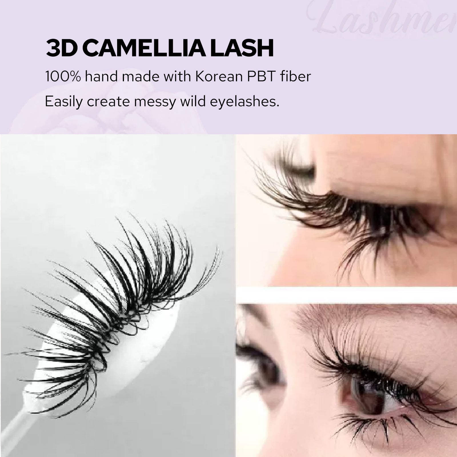 Lashmer 3D Camellia Lashes Mix Tray (20 Lines) - Lashmer