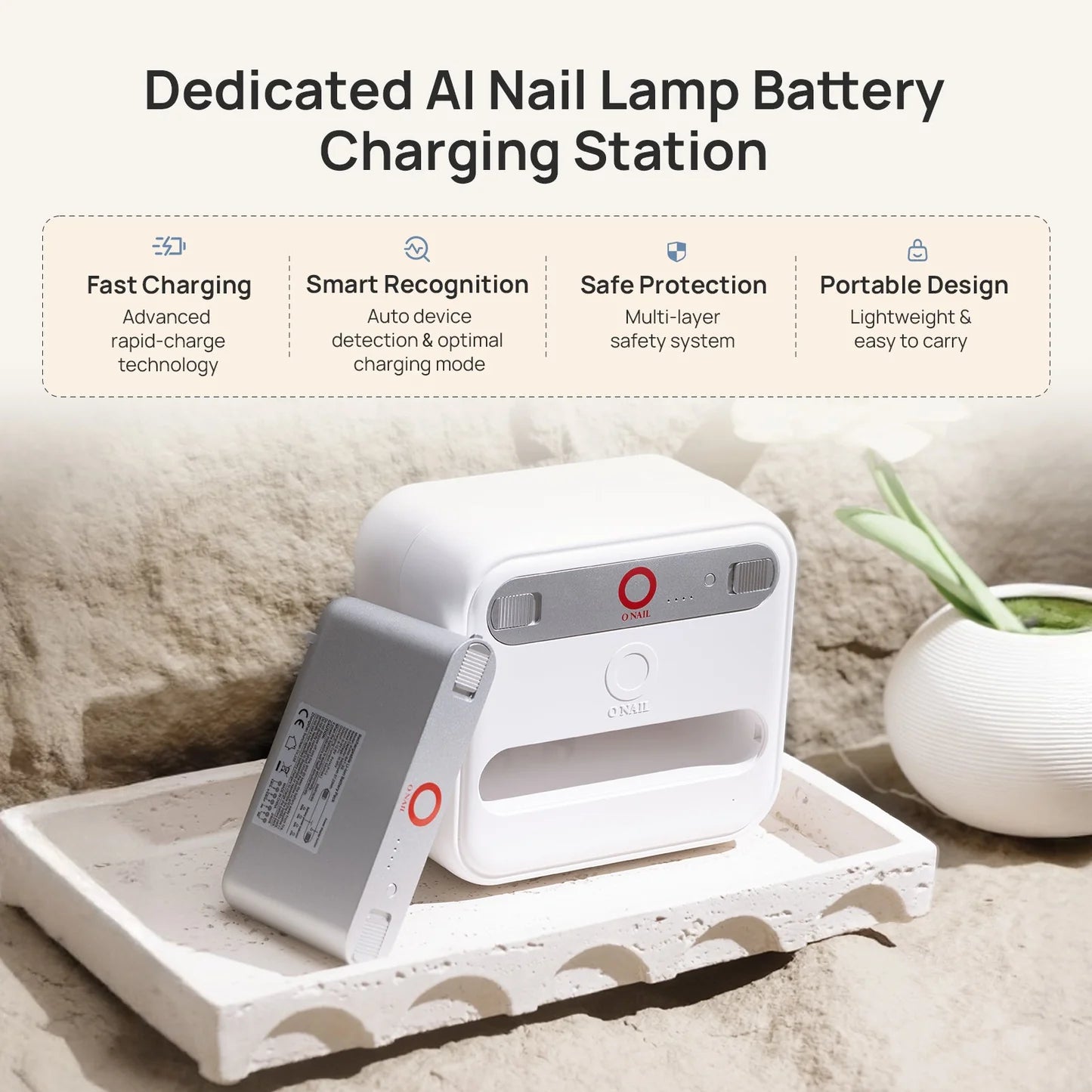 O NAIL Dedicated Battery and Cabinet for AI Nail Lamp - Lashmer