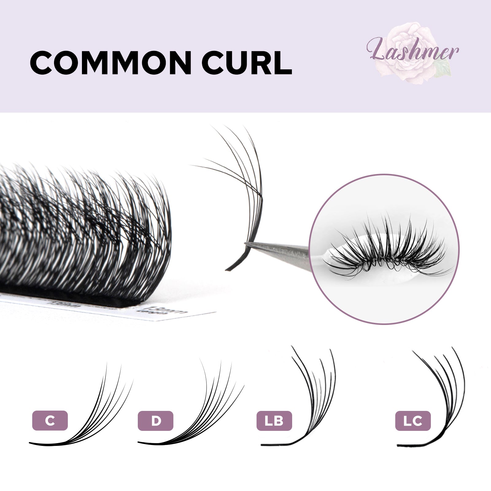 Lashmer 3D Camellia Lashes Mix Tray (20 Lines) - Lashmer
