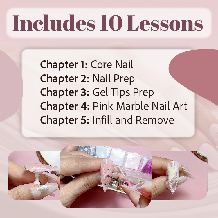ACOS Pink Marble Nail Art Short Course - Lashmer