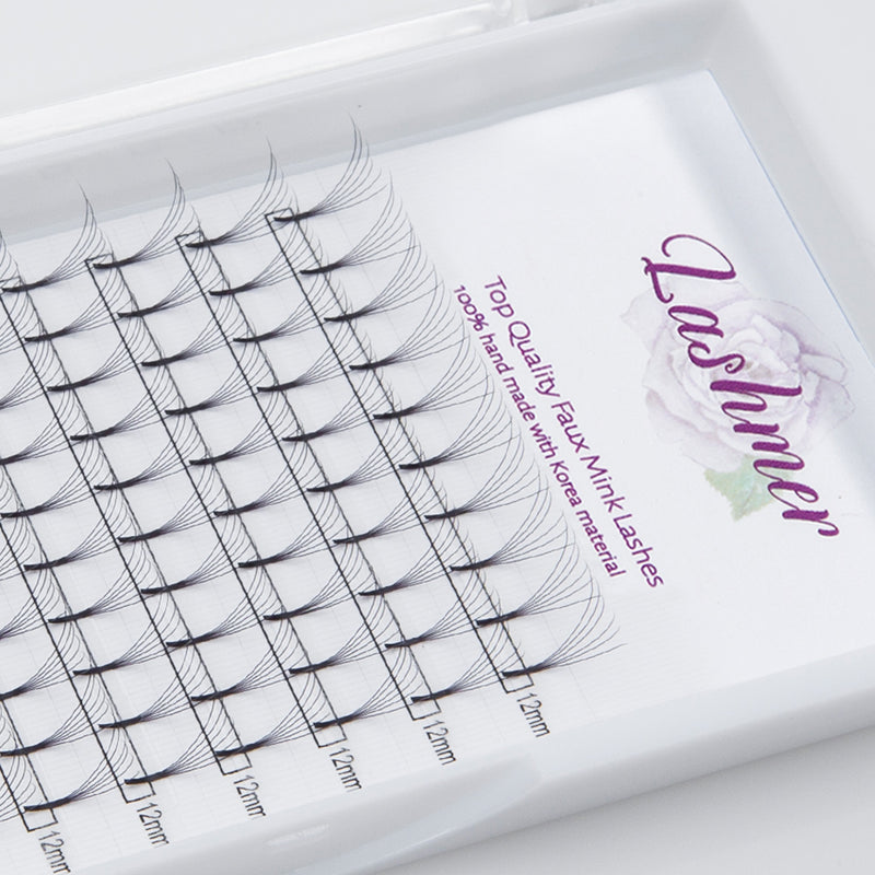 B Curl  Long Stem premade Fans(3D, 4D, 5D, 6D) - Lashmer Nails&Eyelashes Supplier