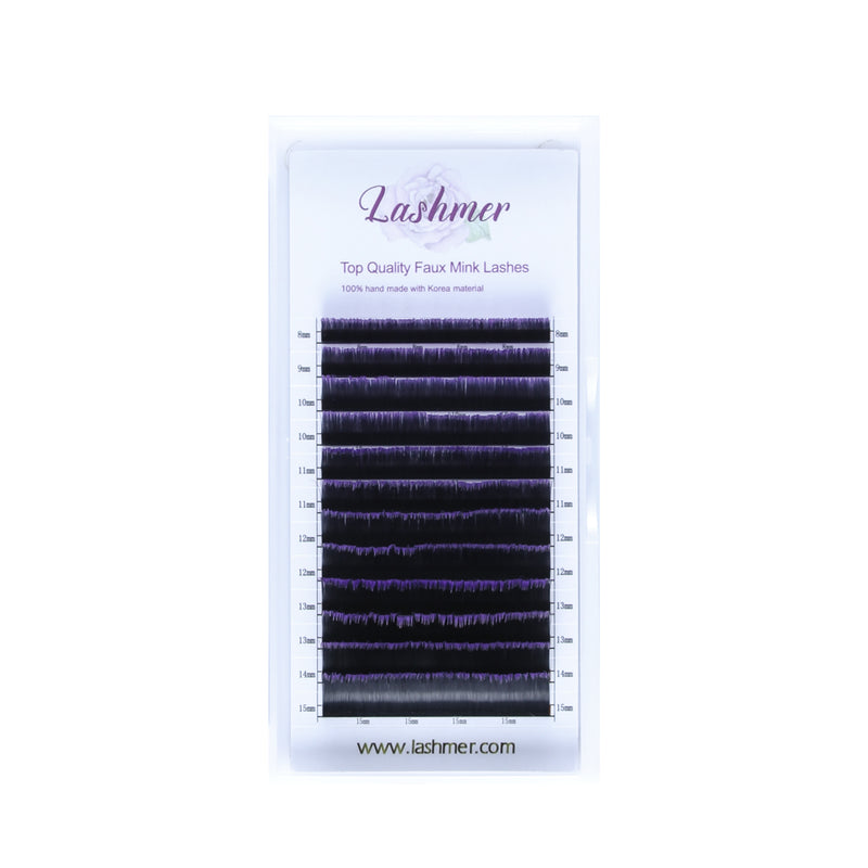 Purple Fast and Easy Fans Eyelashes  C Curl  (0.07) - Lashmer Nails&Eyelashes Supplier